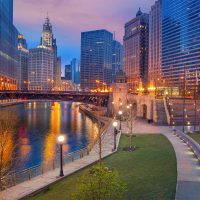 Chicago Twilight Wooden Jigsaw Puzzle